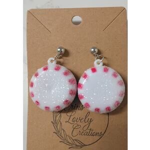Peppermint Sparkly Pierced Earrings - NEW
